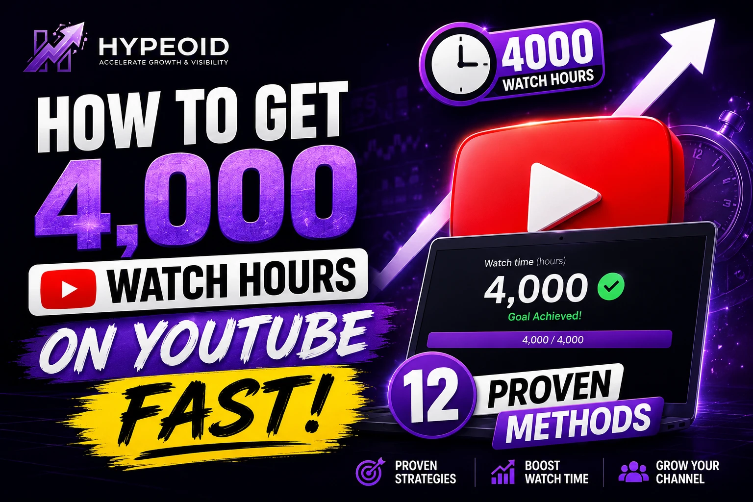 How to Get 4,000 Watch Hours on YouTube Fast: 12 Proven Methods